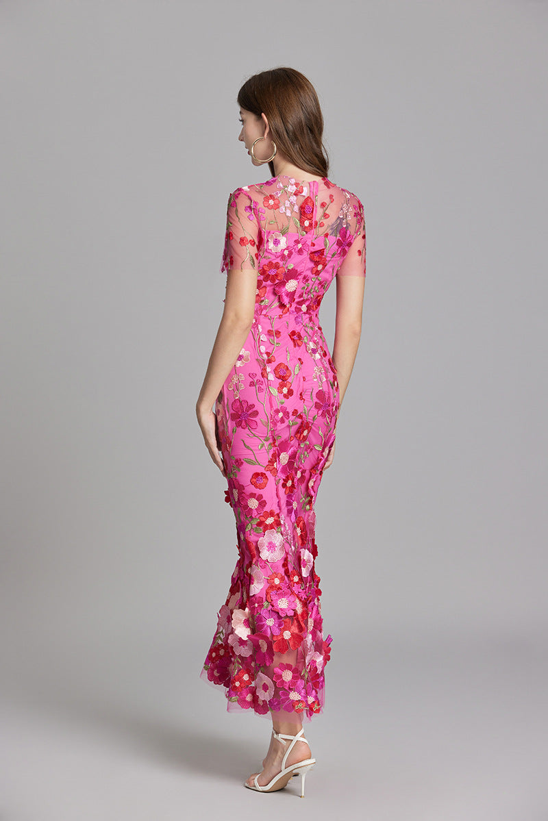 Women’s Floral Embroidered Maxi Occasion Dress