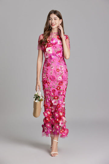 Women’s Floral Embroidered Maxi Occasion Dress