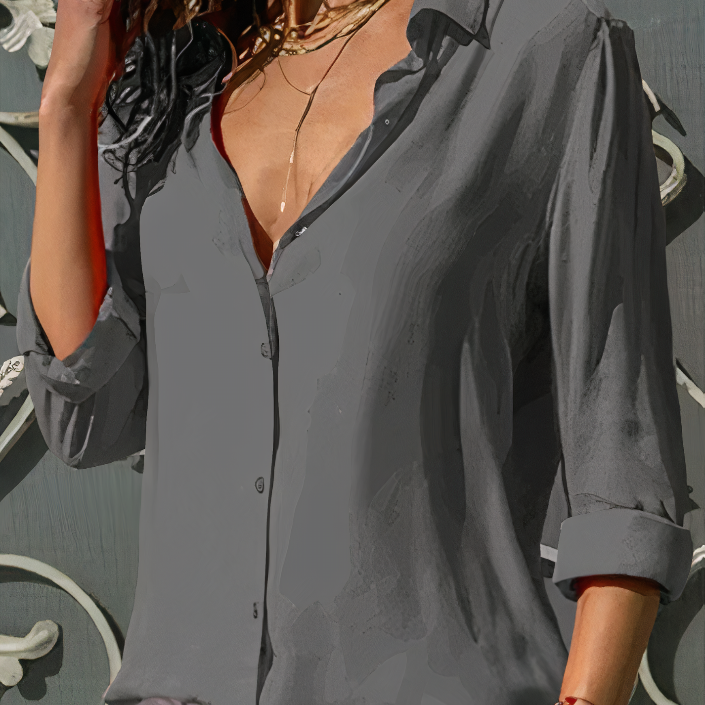 Women’s Long Sleeve Blouse – Classic Button Front – Relaxed Fit