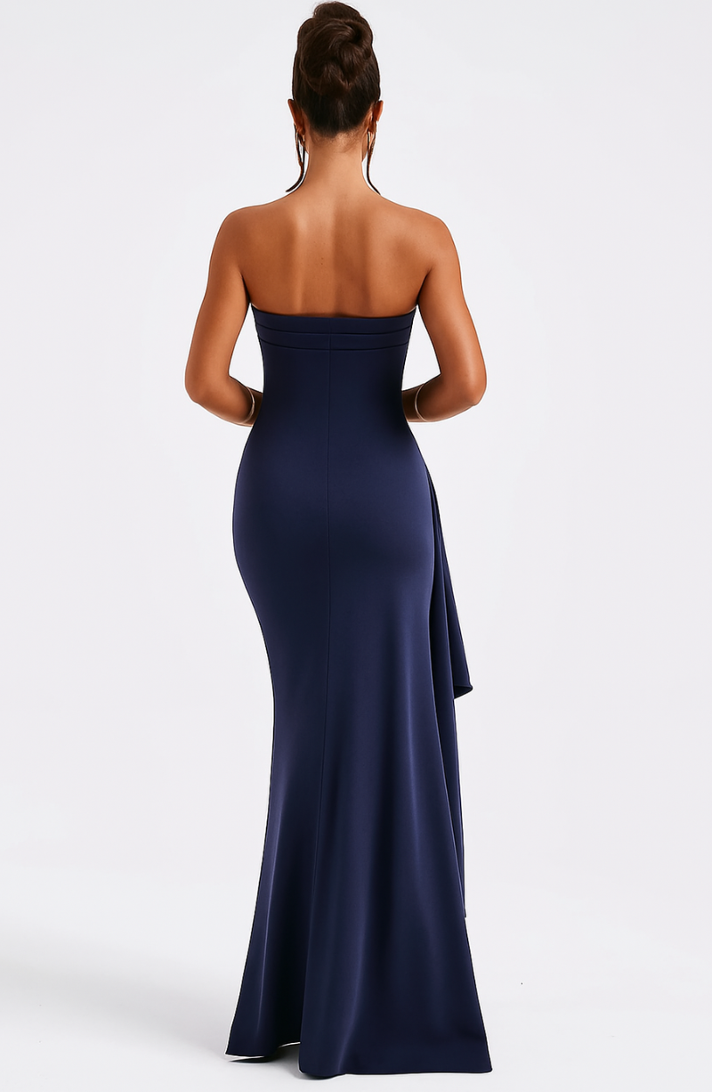 Women’s Maxi Dress – Strapless High-Slit Evening Design