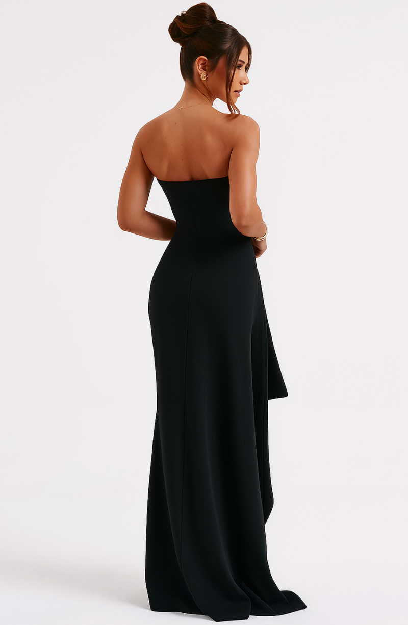Women’s Maxi Dress – Strapless High-Slit Evening Design