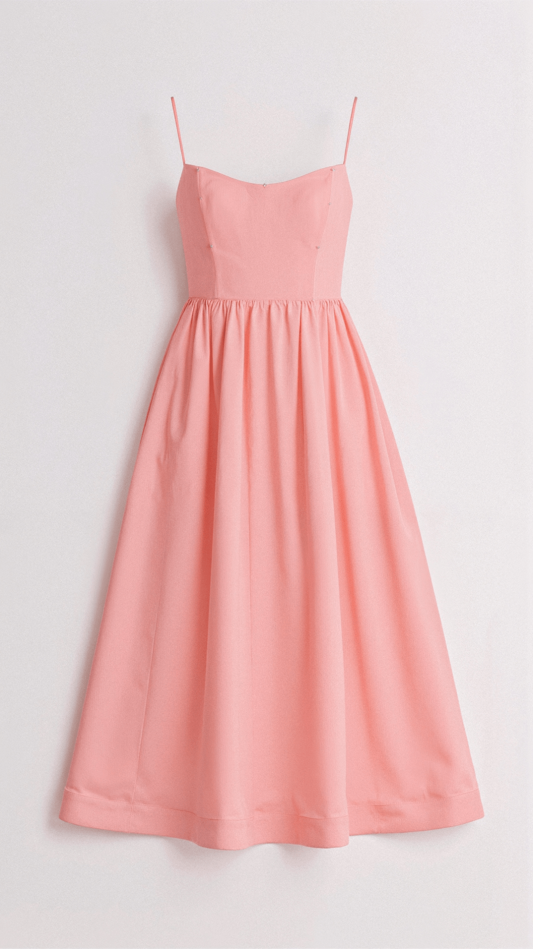 Women’s Midi Dress – A-Line Silhouette – Spaghetti Straps – Elegant Flowing Design