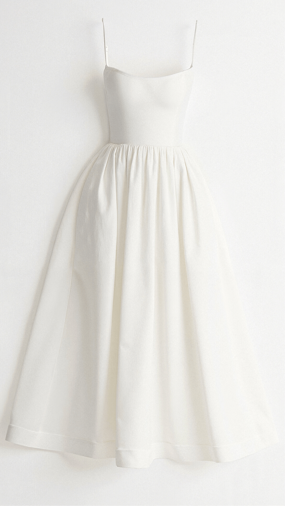 Women’s Midi Dress – A-Line Silhouette – Spaghetti Straps – Elegant Flowing Design