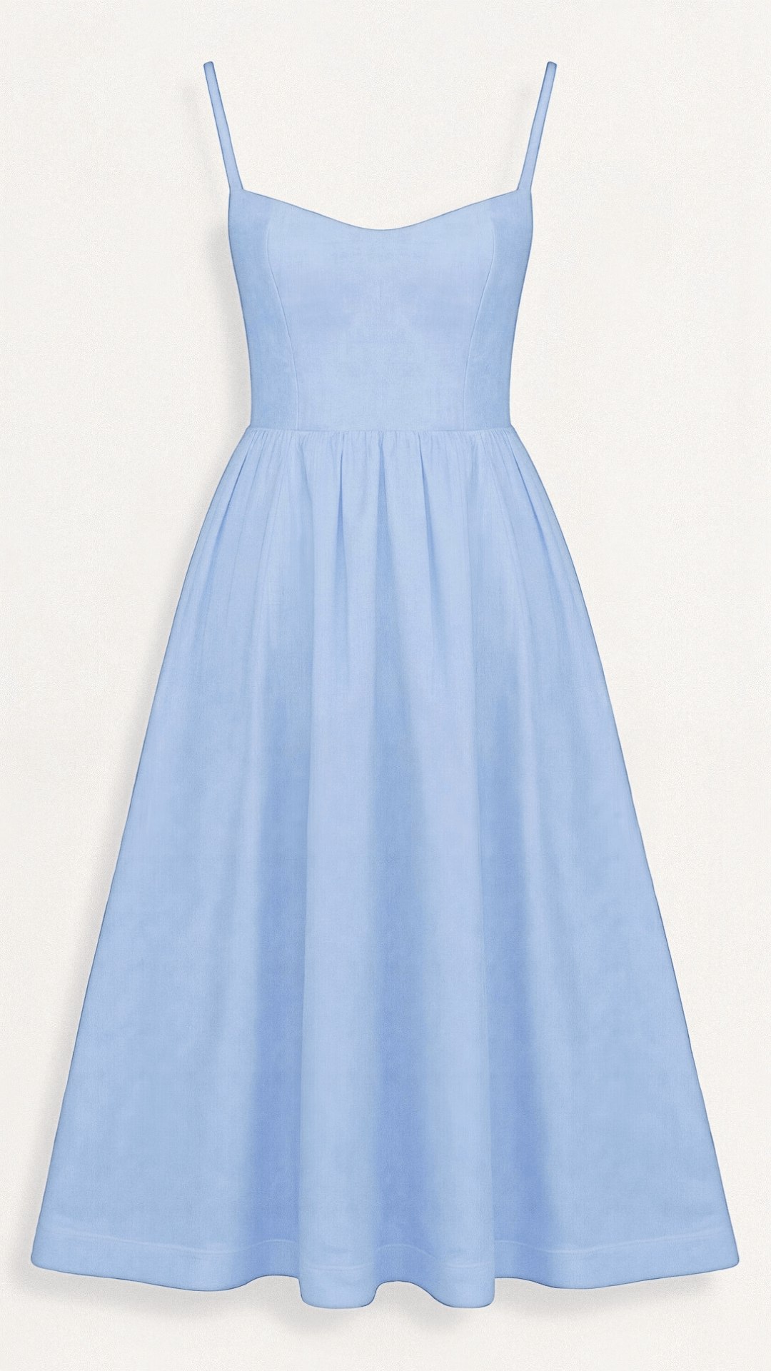 Women’s Midi Dress – A-Line Silhouette – Spaghetti Straps – Elegant Flowing Design
