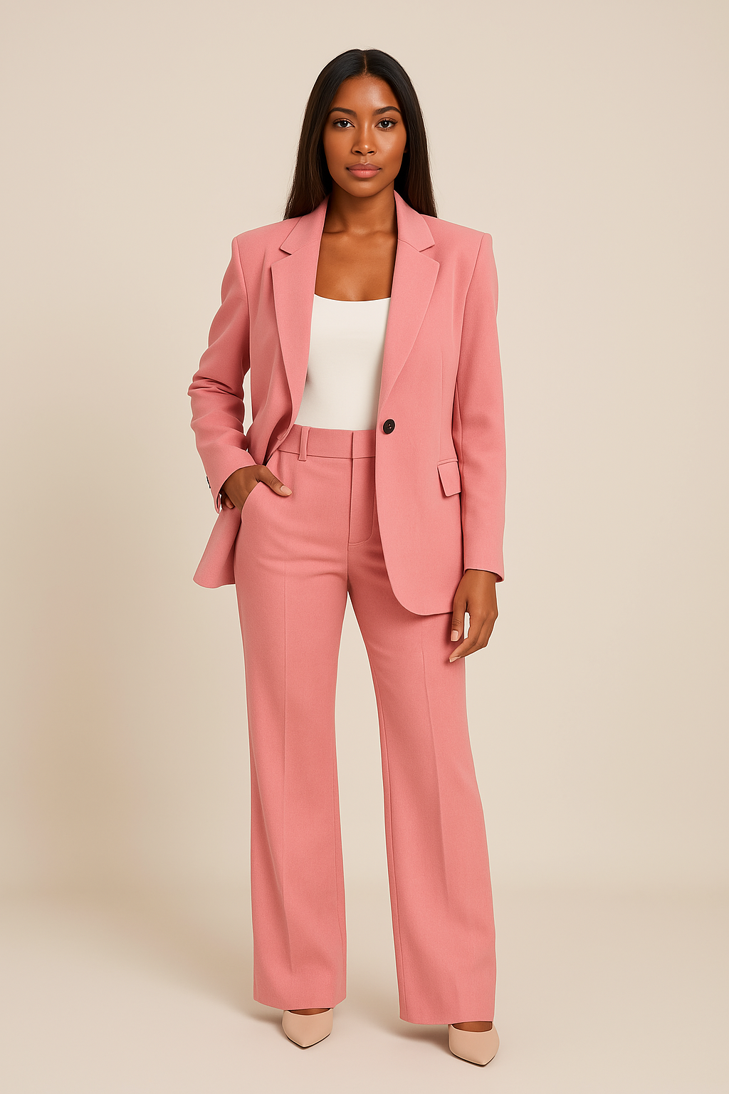 Women’s Tailored Pantsuit – Modern Blazer and Trousers