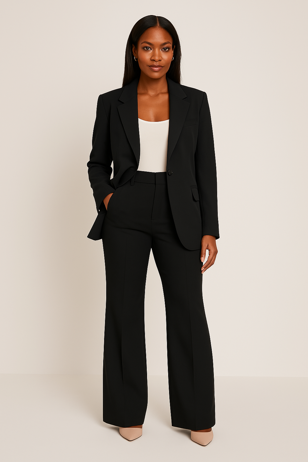 Women’s Tailored Pantsuit – Modern Blazer and Trousers