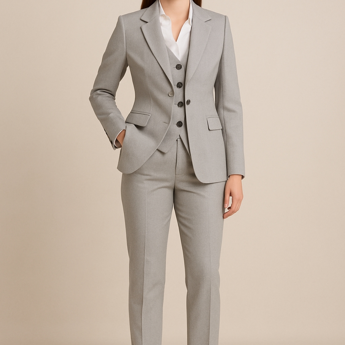 Women’s Three-Piece Suit Set – Elegant Tailored Ensemble Set