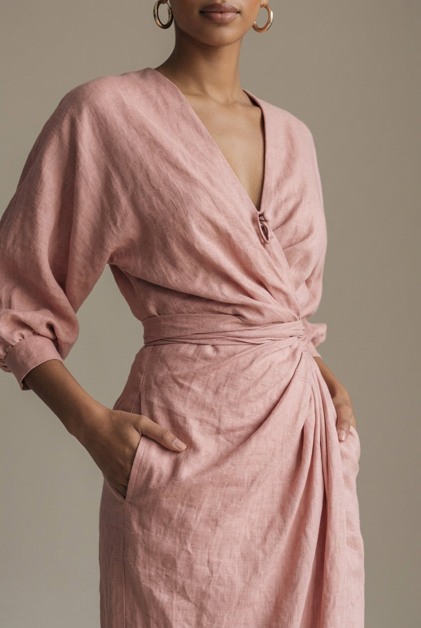 Women's V-Neck Bodycon Maxi Dress - Elegant Fitted Design