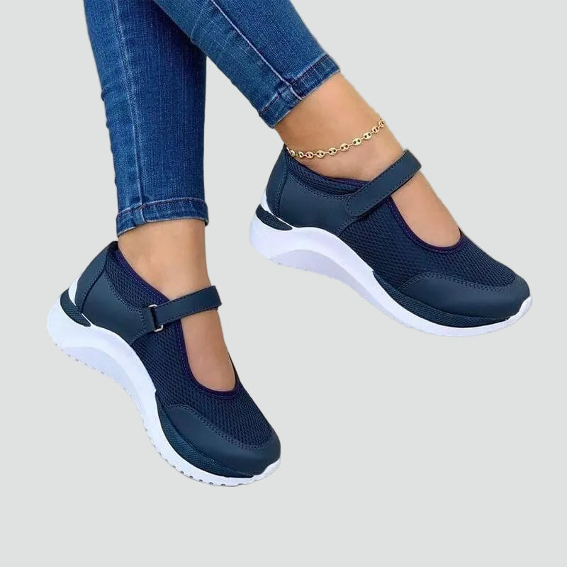 Women's Orthopedic Mesh Mary Jane Velcro Strap Sneakers