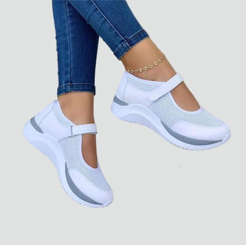 Women's Orthopedic Mesh Mary Jane Velcro Strap Sneakers