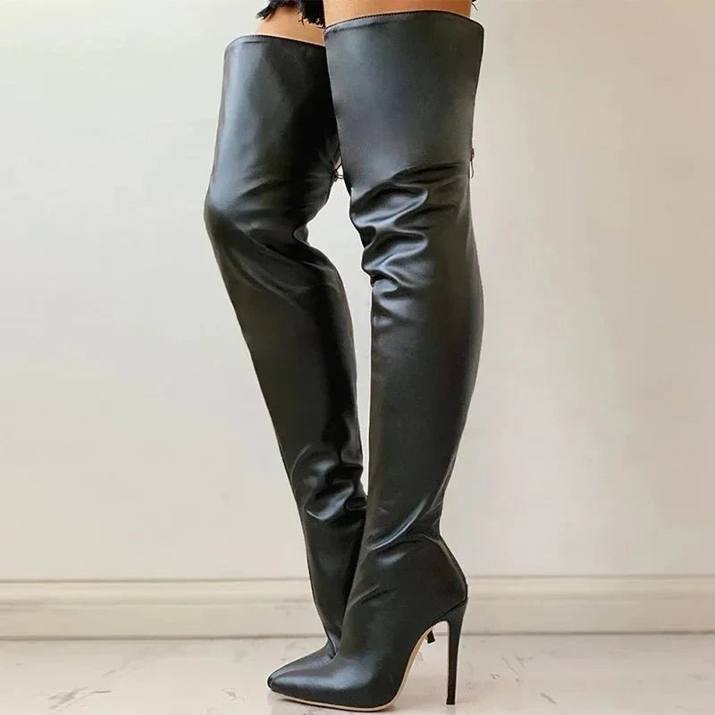 Women’s Thigh-High Stiletto Boots – Sculpted Over-the-Knee Silhouette